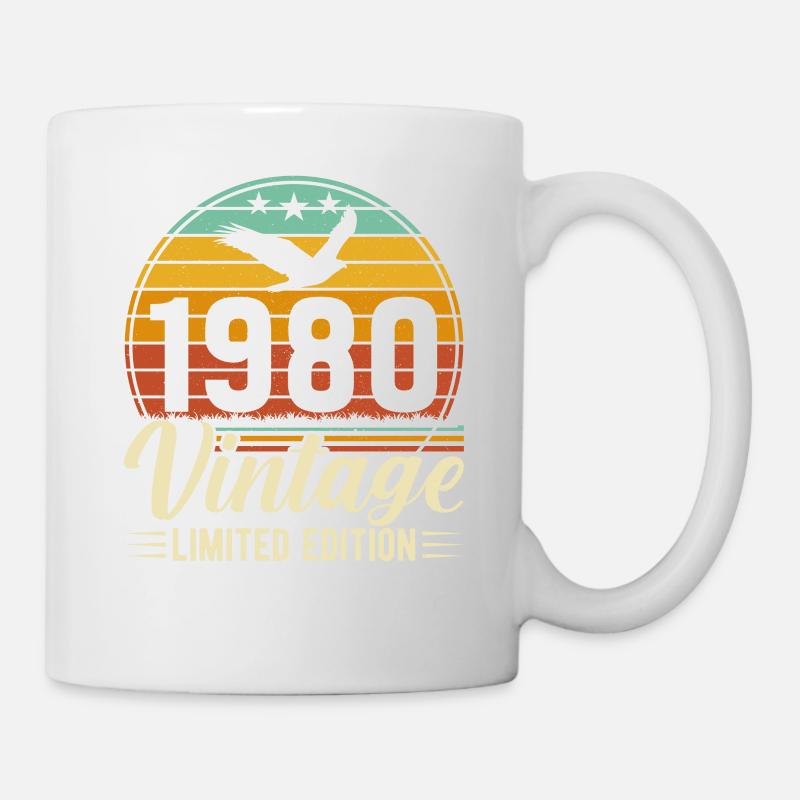 Design d’anniversaire rétro des années 1980 - Mug blanc - blanc