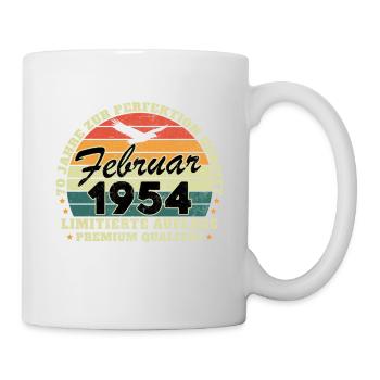 Vintage Anniversaire Né en Février 1954 - Mug blanc - blanc - Droite
