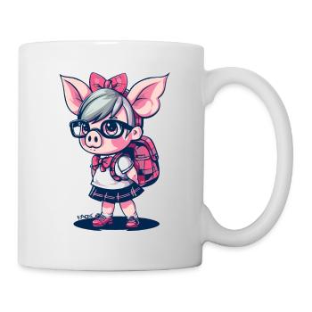 Back To School: Nerd Schoolgirl Pig - Mug - white - Right