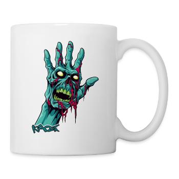Zombie hand with skull - Mug - white - Right