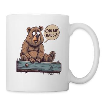 Oh, my balls! Funny aching bear - Mug - white - Right