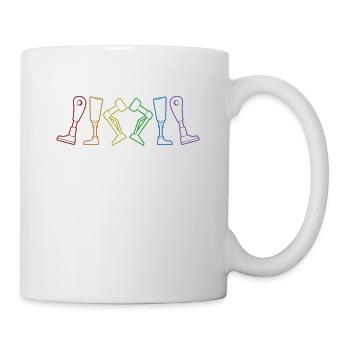 Beinprothese LGBT Regenbogenprothese Fuß Bein - Tasse - Weiß - Rechts