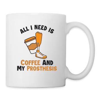 Kaffee und meine Prothese Prothese Fuß Benutzer Bein - Tasse - Weiß - Rechts