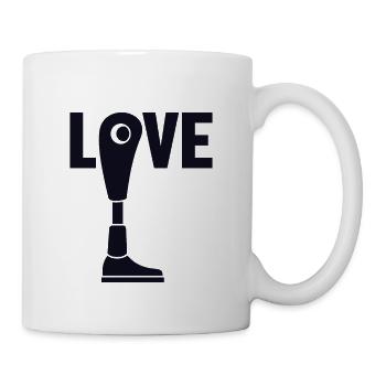 Liebe künstliche Beine Prothese Fuß Benutzer Bein - Tasse - Weiß - Rechts