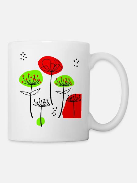 Fantasie aus Blumen - Tasse - Weiß