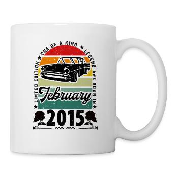Anniversaire février 2015, Vintage février 2015. - Mug blanc - blanc - Droite