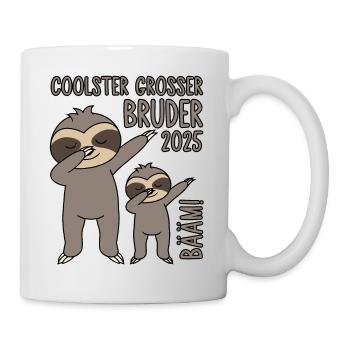 Dabbing Faultier Bääm! Coolster Großer Bruder 2025 - Tasse - Weiß - Rechts