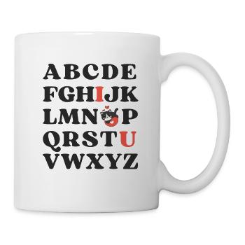 ABC I love you Kinder Katze Valentinstag - Tasse - Weiß - Rechts