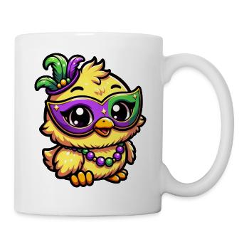 Mardi Gras Poulet, poussin déguisé - Mug blanc - blanc - Droite