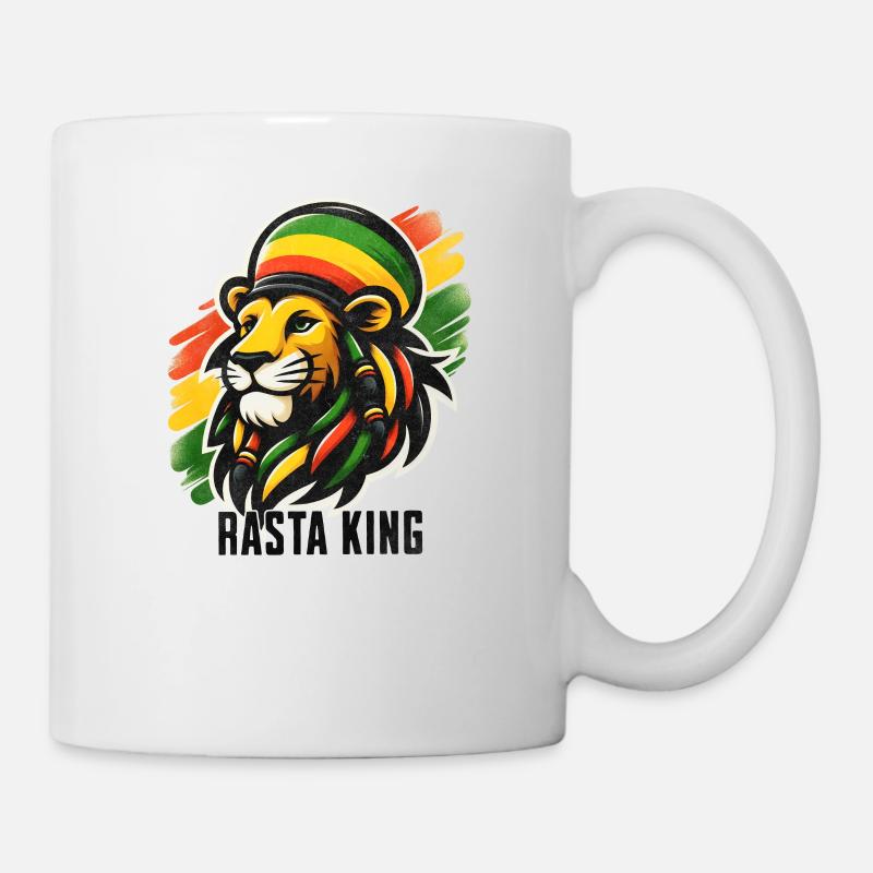 Lion rasta de Jamaïque - Mug blanc - blanc