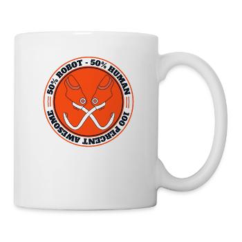 50% Roboter 50% Mensch Prothese Fuß Benutzer Bein - Tasse - Weiß - Rechts