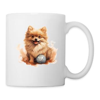 Süßes Zwergsitz Pomeranian T Hundehalter Gassi - Tasse - Weiß - Rechts