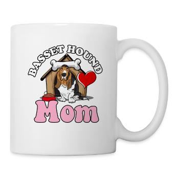 Basset Hound Mom Dog Lover Funny Bassethound Dog - Tasse - Weiß - Rechts