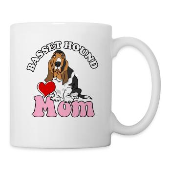Basset Hound Mom Dog Lover Funny Bassethound Dog - Tasse - Weiß - Rechts