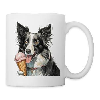 border collie glace - Mug blanc - blanc - Droite