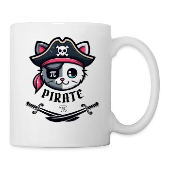 Drôle Pi Jour Math Science Mignon Chat Pirate Femmes - Mug blanc - blanc - Droite