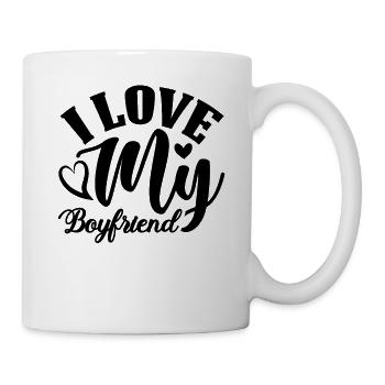 Valentine's Day I Love My Boyfriend Man Woman Love - Mug - white - Right