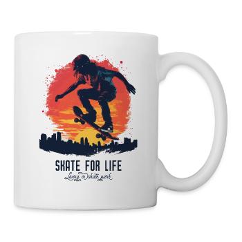Skateboarder Skateboard Skate Skater Sonne - Tasse - Weiß - Rechts
