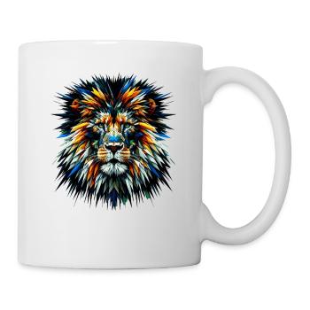 Polygon Art Lions Wildlife Safari Zoo Lion d’Afrique - Mug blanc - blanc - Droite