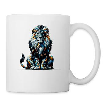 Polygon Art Lions Wildlife Safari Zoo Lion d’Afrique - Mug blanc - blanc - Droite