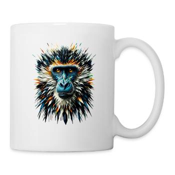 Polygon Art Affe Liebhaber Affe Schimpanse Affen - Tasse - Weiß - Rechts