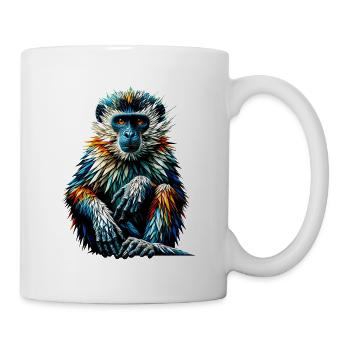 Polygon Art Affe Liebhaber Affe Schimpanse Affen - Tasse - Weiß - Rechts