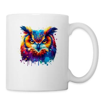 Colorful Splash Art Owl Bird Owlet Owls Lover - Mug - white - Right