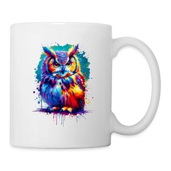 Colorful Splash Art Owl Bird Owlet Owls Lover - Mug - white - Right