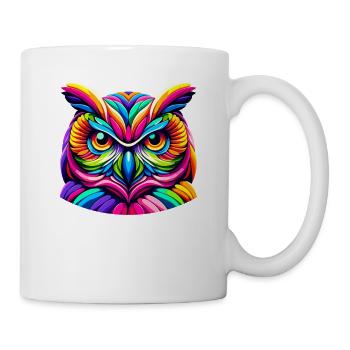Colorful Pop Art Owl Bird Owlet Owls Lover - Mug - white - Right