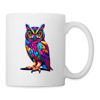 Colorful Pop Art Owl Bird Owlet Owls Lover - Mug - white - Right