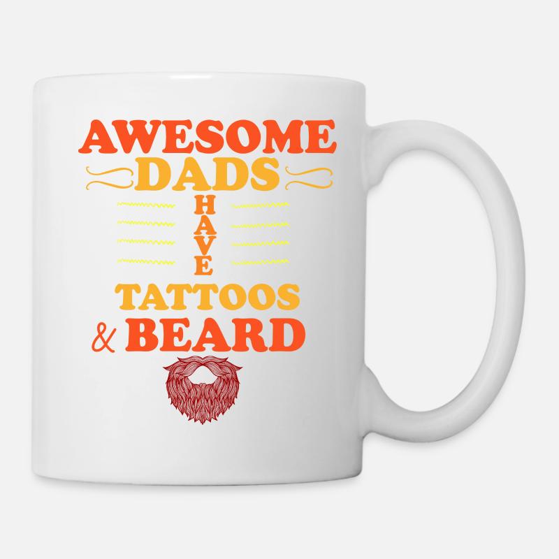 Awesome Dads Have Tattoos And Beard - Mug - white