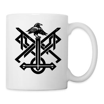 Wikinger Rabe Odin Nordische Rune - Tasse - Weiß - Rechts