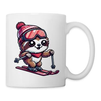 Sloth Skier Winter Vacation Fun - Mug - white - Right