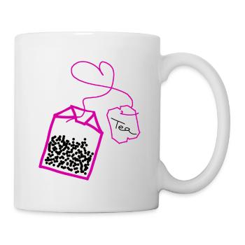 Tea bag in heart pink - Mug - white - Right