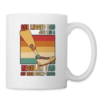 Einbeiniger Vater genau wie ein normaler Vater Benutzerbein - Tasse - Weiß - Rechts