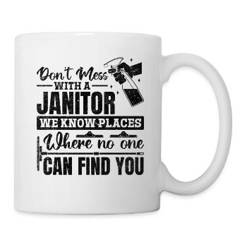 Funny Janitor - Ne plaisantez pas avec un concierge - Mug blanc - blanc - Droite