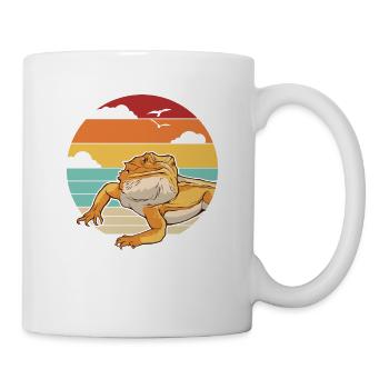 Retro Pogona Eidechse Haustierbesitzer Bartagame - Tasse - Weiß - Rechts