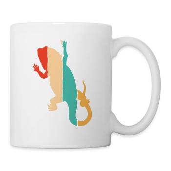 Retro Pogona Pet Lizard Owner Bearded Dragon - Mug - white - Right