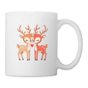 Cerf Couple Amour Couple Amoureux - Mug blanc - blanc - Droite