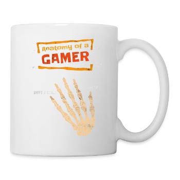 Anatomy Of A Gamer Skeleton Hand Vintage Gamer - Mug - white - Right