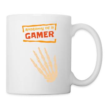 Anatomy Of A Gamer Skeleton Hand Funny Men Boys - Mug - white - Right