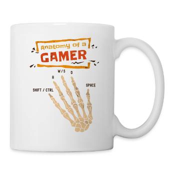 Anatomy Of A Gamer Skeleton Hand Vintage Gamer - Mug - white - Right