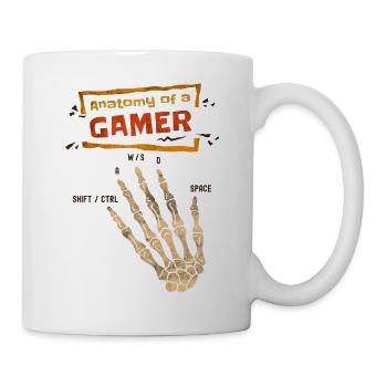 Anatomy Of A Gamer Skeleton Hand Vintage Gamer - Mug - white - Right