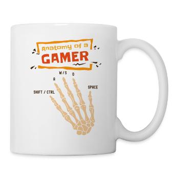 Anatomy Of A Gamer Skeleton Hand Funny Men Boys - Mug - white - Right