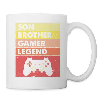 fils frère gamer legend - j’ai mis le jeu en pause pour - Mug blanc - blanc - Droite