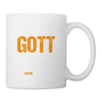 Als Gott mich Schuf Grinsend - Tasse - Weiß - Rechts
