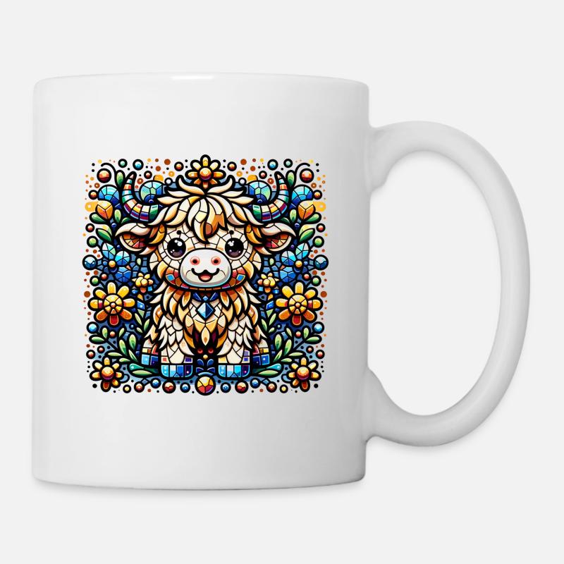 Mosaic Highland Calf - Mug - white
