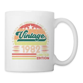 Retro 1982 Geburtstagsgeschenk. Jahrgang 1982. - Tasse - Weiß - Rechts