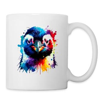 Splash Art coloré pingouin amant pingouins - Mug blanc - blanc - Droite