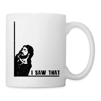 i saw that - Jesus - Jesus sieht alles - Tasse - Weiß - Rechts